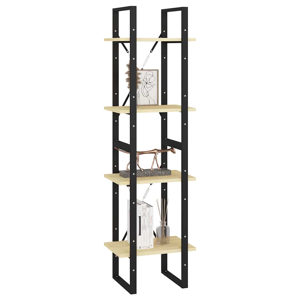 806422 vidaXL 4-Tier Book Cabinet 40x30x140 cm Solid Wood Pine