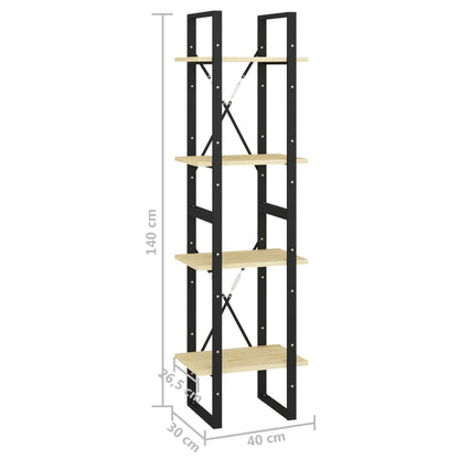 806422 vidaXL 4-Tier Book Cabinet 40x30x140 cm Solid Wood Pine