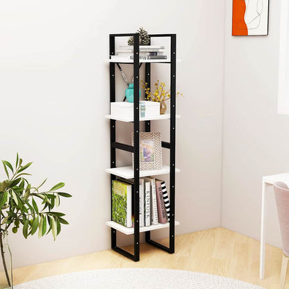 806423 vidaXL 4-Tier Book Cabinet White 40x30x140 cm Solid Wood Pine