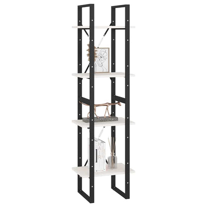 806423 vidaXL 4-Tier Book Cabinet White 40x30x140 cm Solid Wood Pine