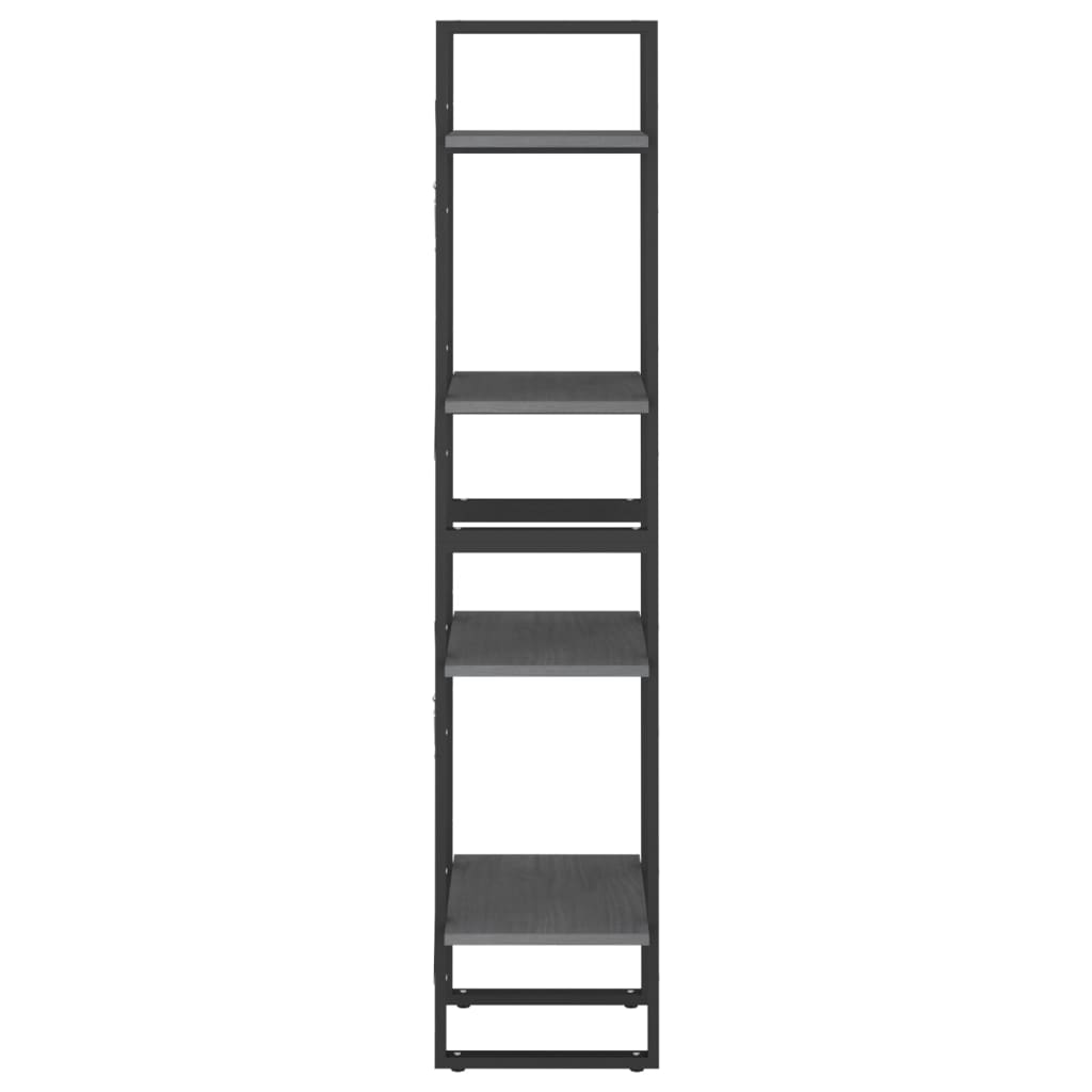 vidaXL 4-Tier Book Cabinet Grey 40x30x140 cm Solid Pine Wood