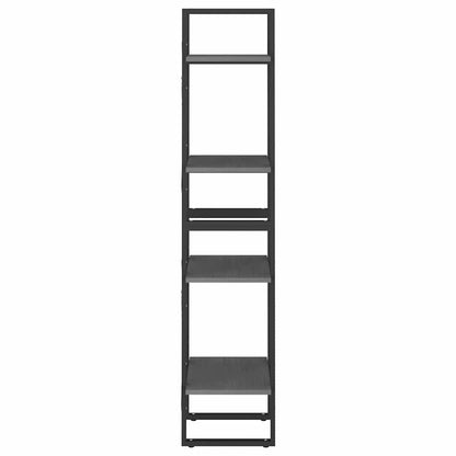 806424 vidaXL 4-Tier Book Cabinet Grey 40x30x140 cm Solid Wood Pine