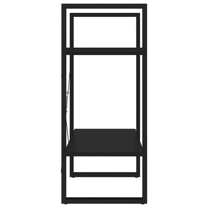 806428 vidaXL 2-Tier Book Cabinet Black 60x30x70 cm Engineered Wood