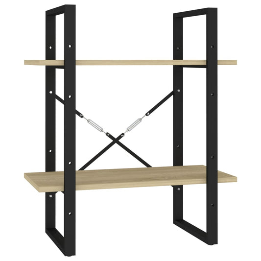 vidaXL 2-Tier Book Cabinet Sonoma Oak 60x30x70 cm Engineered Wood