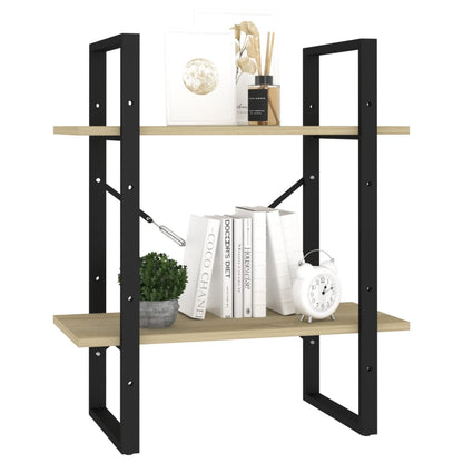vidaXL 2-Tier Book Cabinet Sonoma Oak 60x30x70 cm Engineered Wood