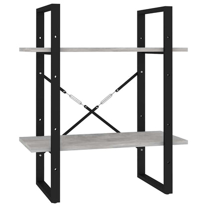 806431 vidaXL 2-Tier Book Cabinet Concrete Grey 60x30x70 cm Engineered Wood