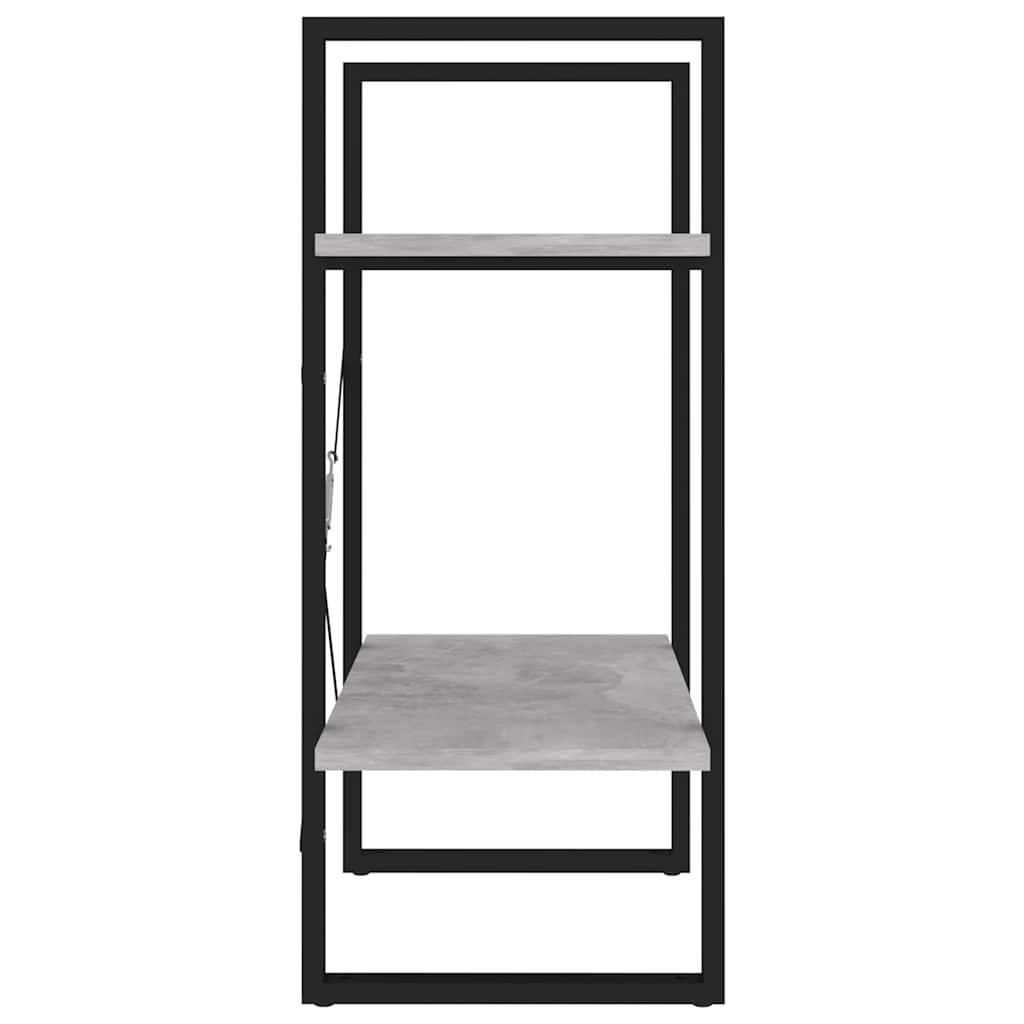 806431 vidaXL 2-Tier Book Cabinet Concrete Grey 60x30x70 cm Engineered Wood