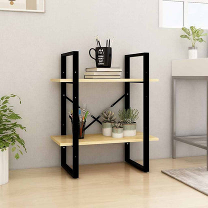 806432 vidaXL 2-Tier Book Cabinet 60x30x70 cm Solid Wood Pine