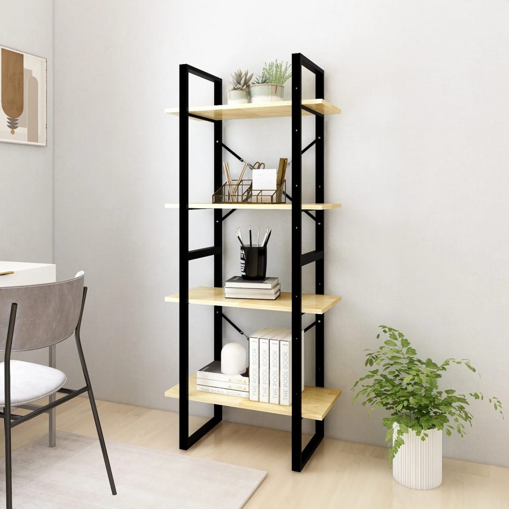 vidaXL 4-Tier Book Cabinet 60x30x140 cm Solid Pine Wood