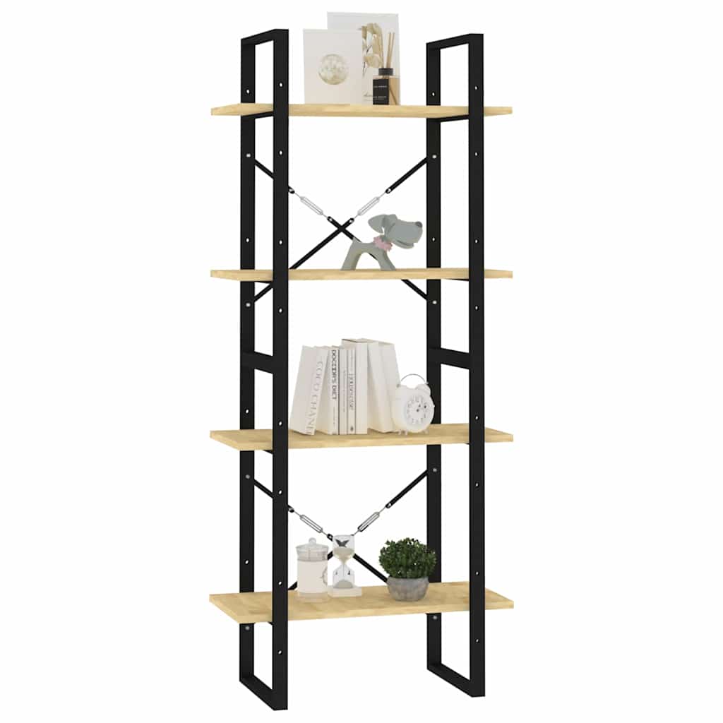 806442 vidaXL 4-Tier Book Cabinet 60x30x140 cm Solid Wood Pine