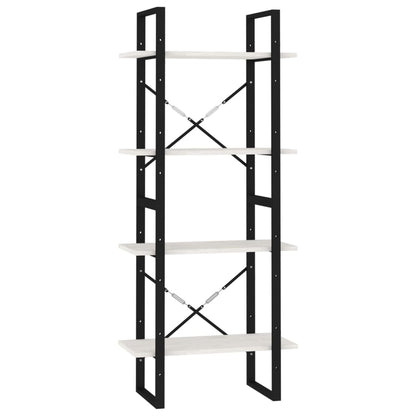 vidaXL 4-Tier Book Cabinet White 60x30x140 cm Solid Pine Wood