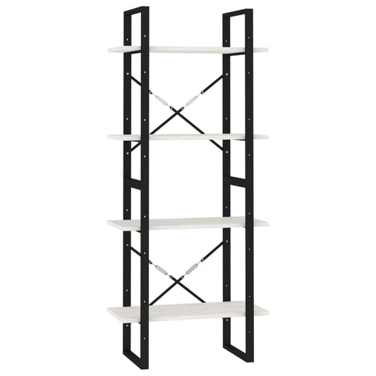 vidaXL 4-Tier Book Cabinet White 60x30x140 cm Solid Pine Wood