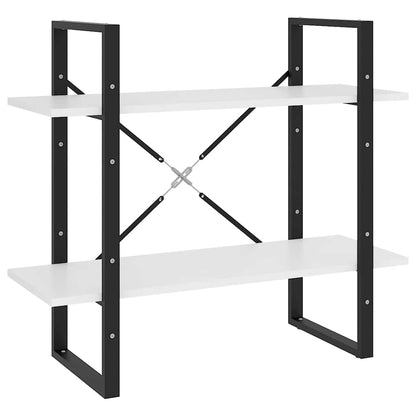 806447 vidaXL 2-Tier Book Cabinet White 80x30x70 cm Engineered Wood