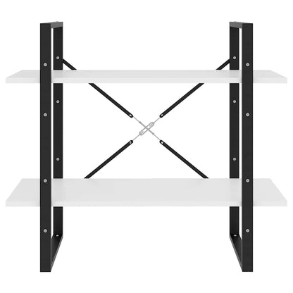 806447 vidaXL 2-Tier Book Cabinet White 80x30x70 cm Engineered Wood