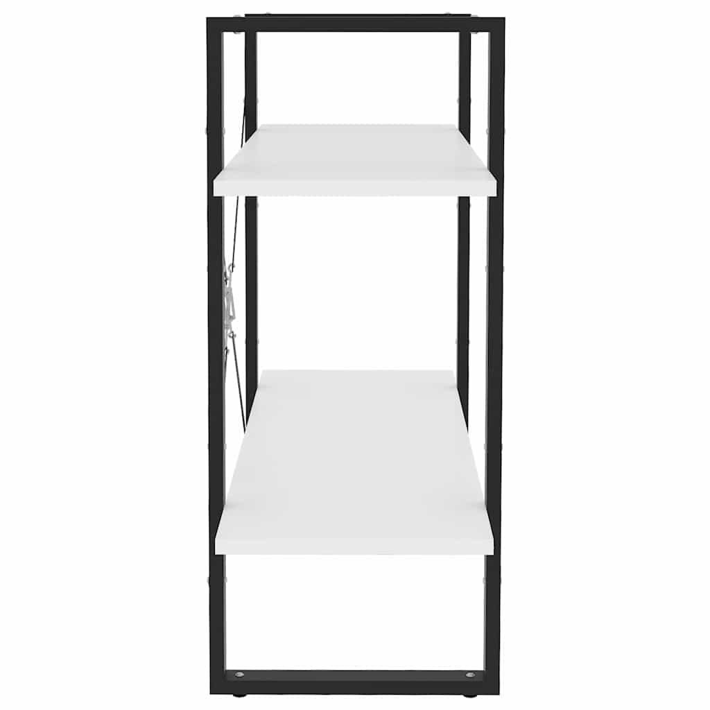 806447 vidaXL 2-Tier Book Cabinet White 80x30x70 cm Engineered Wood