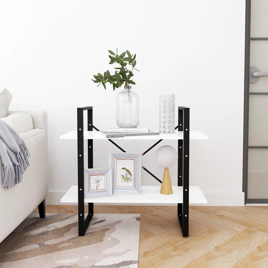 vidaXL 2-Tier Book Cabinet White 80x30x70 cm Engineered Wood