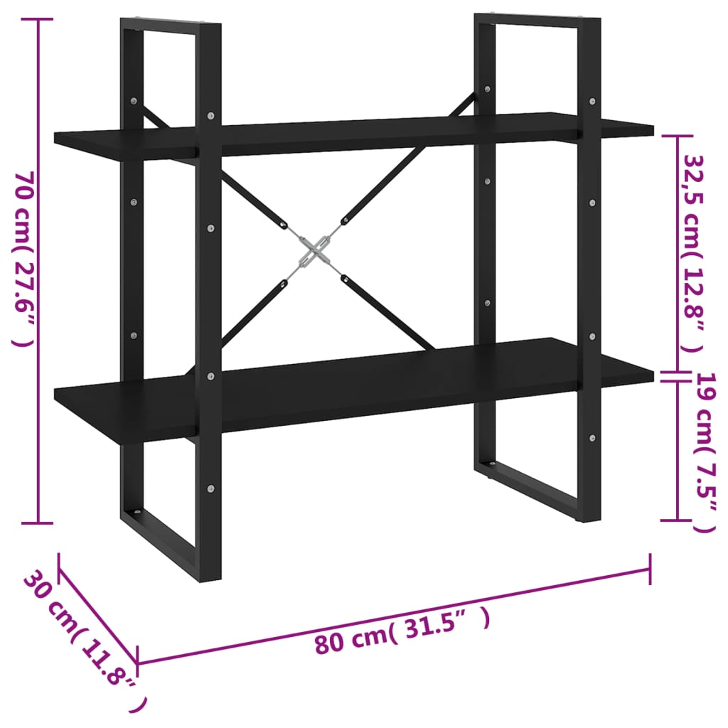 vidaXL Book Cabinet | Black | Engineered wood | Standard | Book Cabinet