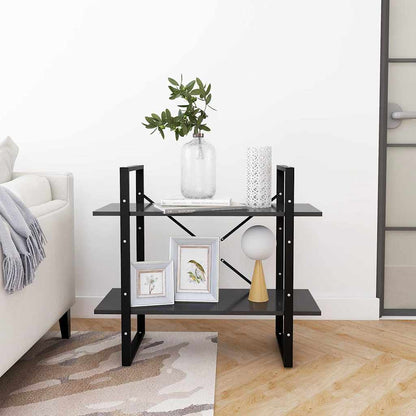 806449 vidaXL 2-Tier Book Cabinet Grey 80x30x70 cm Engineered Wood