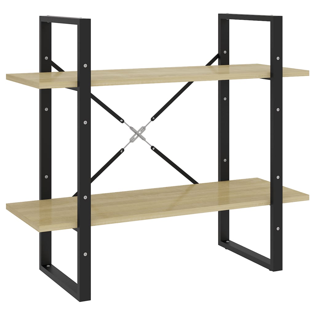 vidaXL 2-Tier Book Cabinet Sonoma Oak 80x30x70 cm Engineered Wood