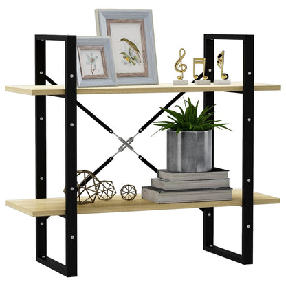 vidaXL 2-Tier Book Cabinet Sonoma Oak 80x30x70 cm Engineered Wood