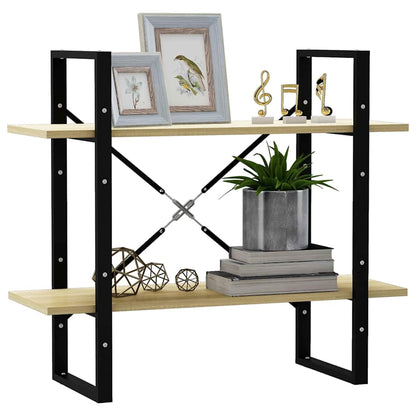 806450 vidaXL 2-Tier Book Cabinet Sonoma Oak 80x30x70 cm Engineered Wood