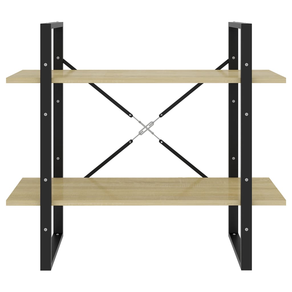 vidaXL 2-Tier Book Cabinet Sonoma Oak 80x30x70 cm Engineered Wood