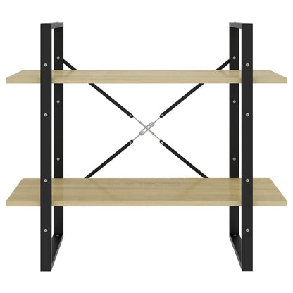 vidaXL 2-Tier Book Cabinet Sonoma Oak 80x30x70 cm Engineered Wood