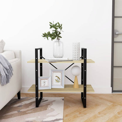 vidaXL 2-Tier Book Cabinet Sonoma Oak 80x30x70 cm Engineered Wood