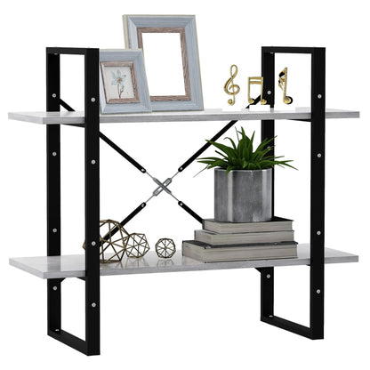 806451 vidaXL 2-Tier Book Cabinet Concrete Grey 80x30x70 cm Engineered Wood