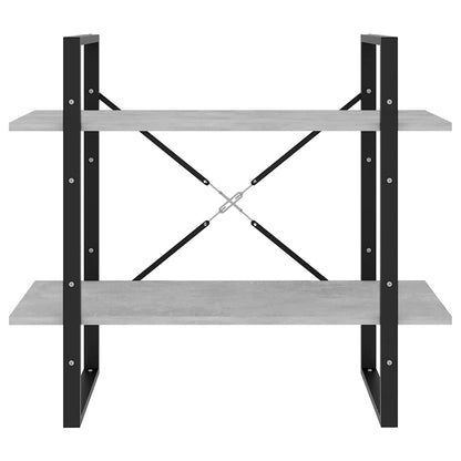 806451 vidaXL 2-Tier Book Cabinet Concrete Grey 80x30x70 cm Engineered Wood