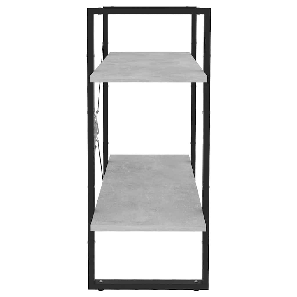 806451 vidaXL 2-Tier Book Cabinet Concrete Grey 80x30x70 cm Engineered Wood