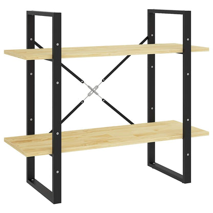 806452 vidaXL 2-Tier Book Cabinet 80x30x70 cm Solid Wood Pine
