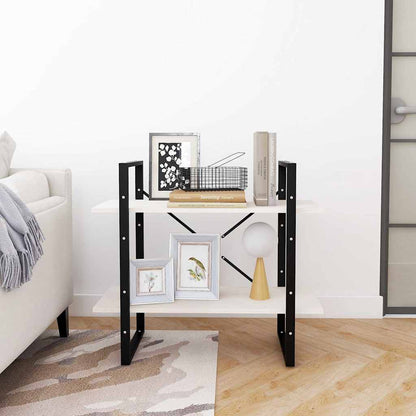 806453 vidaXL 2-Tier Book Cabinet White 80x30x70 cm Solid Wood Pine