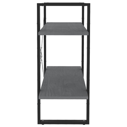 vidaXL 2-Tier Book Cabinet Grey 80x30x70 cm Solid Pine Wood