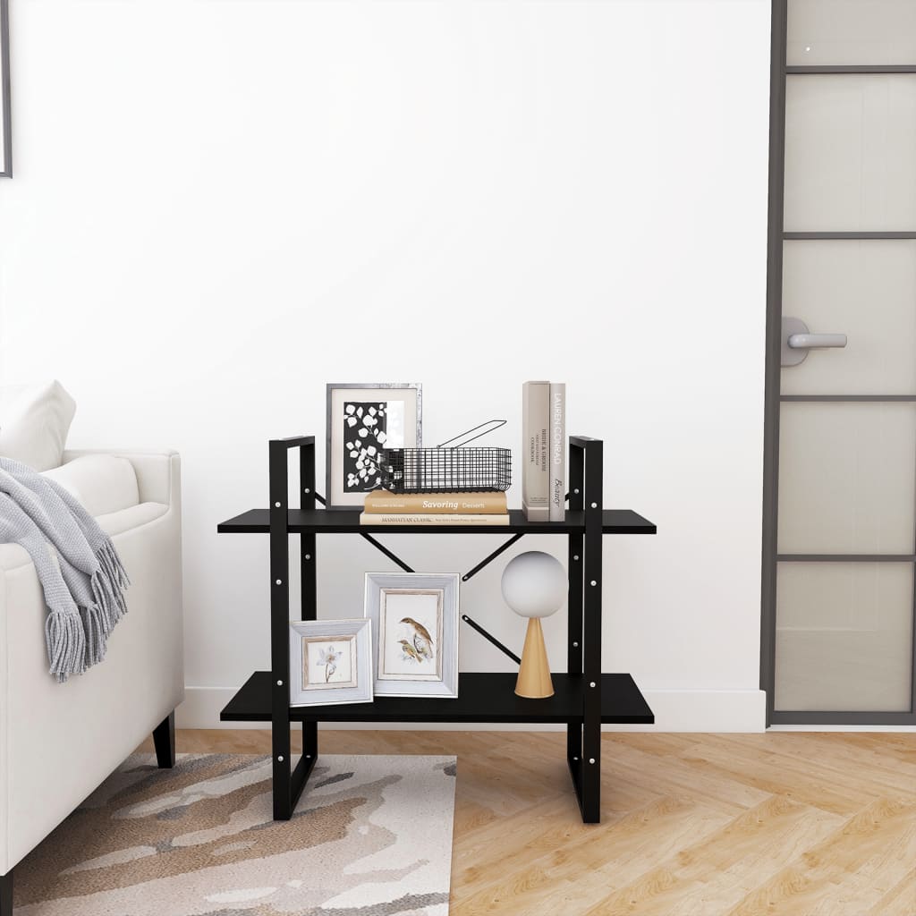 vidaXL Book Cabinet | Black | Solid pine wood, metal | Medium | Book Cabinet