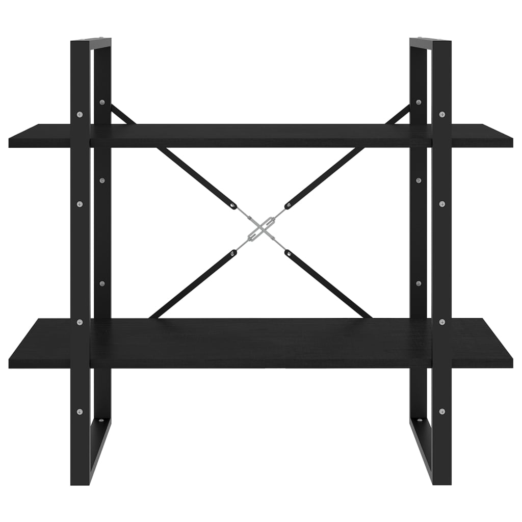 vidaXL Book Cabinet | Black | Solid pine wood, metal | Medium | Book Cabinet