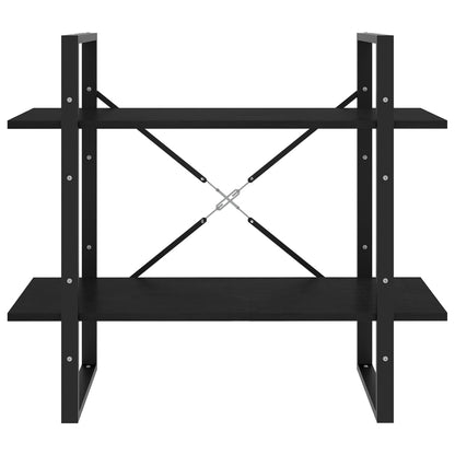 vidaXL Book Cabinet | Black | Solid pine wood, metal | Medium | Book Cabinet