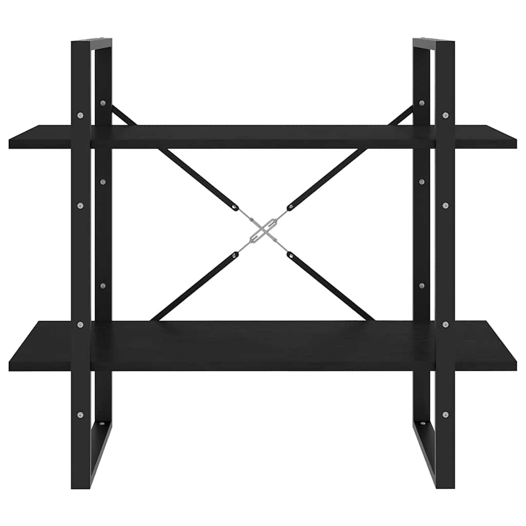 vidaXL 2-Tier Book Cabinet Black 80x30x70 cm Solid Wood Pine