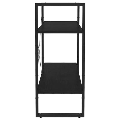 vidaXL Book Cabinet | Black | Solid pine wood, metal | Medium | Book Cabinet