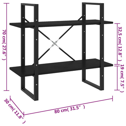 vidaXL Book Cabinet | Black | Solid pine wood, metal | Medium | Book Cabinet