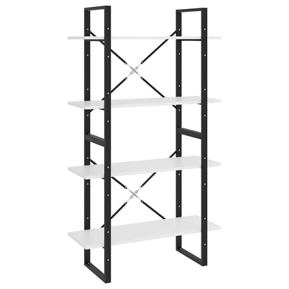 806457 vidaXL 4-Tier Book Cabinet White 80x30x140 cm Engineered Wood
