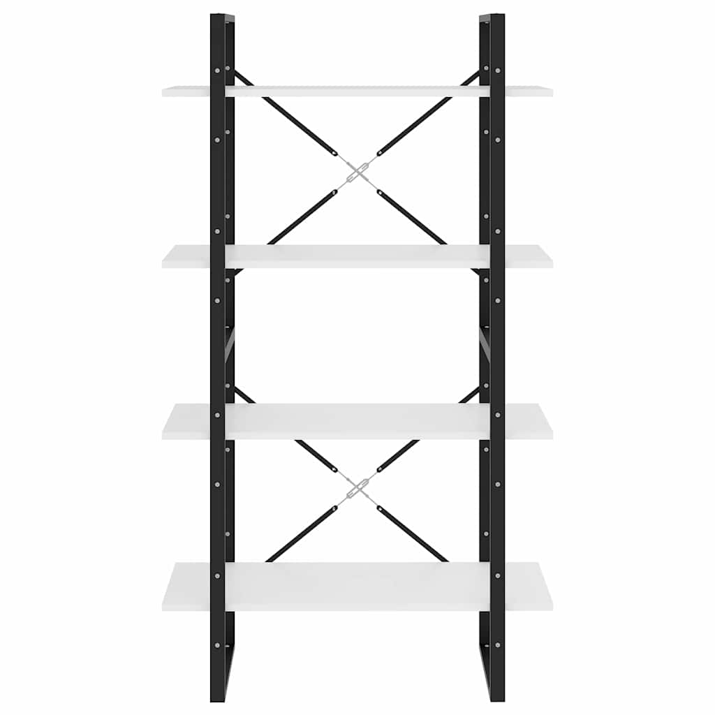 806457 vidaXL 4-Tier Book Cabinet White 80x30x140 cm Engineered Wood