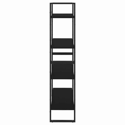 806458 vidaXL 4-Tier Book Cabinet Black 80x30x140 cm Engineered Wood