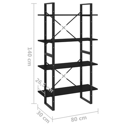 vidaXL Book Cabinet | Black | Engineered wood | Book Cabinet | Rectangular