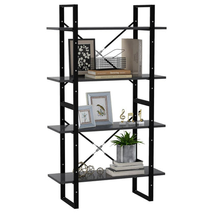 vidaXL 4-Tier Book Cabinet Grey 80x30x140 cm Engineered Wood