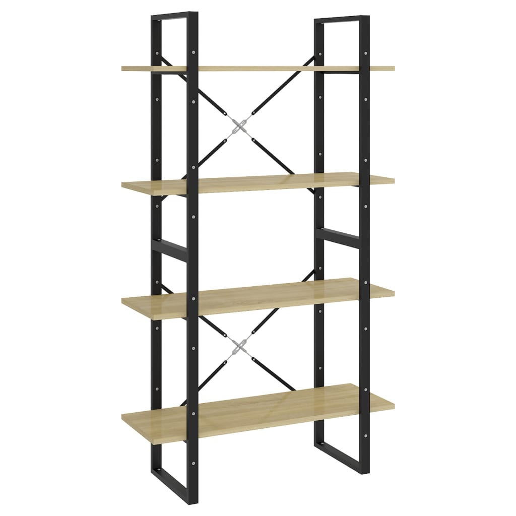 vidaXL 4-Tier Book Cabinet Sonoma Oak 80x30x140 cm Engineered Wood
