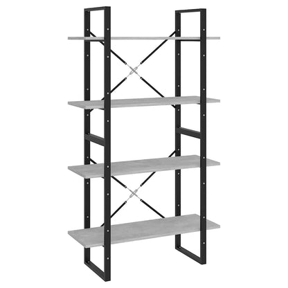 806461 vidaXL 4-Tier Book Cabinet Concrete Grey 80x30x140 cm Engineered Wood