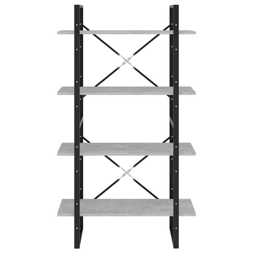 vidaXL 4-Tier Book Cabinet Concrete Grey 80x30x140 cm Engineered Wood