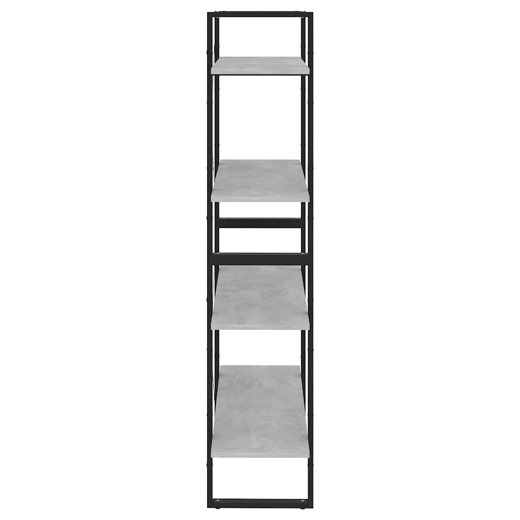 vidaXL 4-Tier Book Cabinet Concrete Grey 80x30x140 cm Engineered Wood