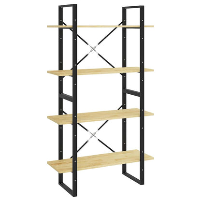 vidaXL 4-Tier Book Cabinet 80x30x140 cm Solid Wood Pine